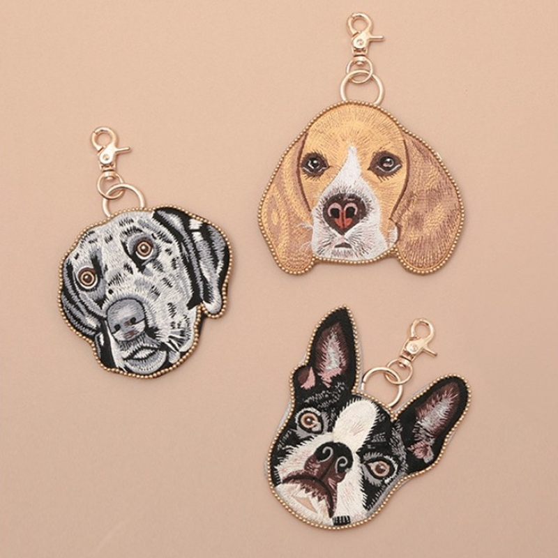【東京かんかん】ビーズ刺繍キーポーチ ドッグ 犬 ハンドメイド