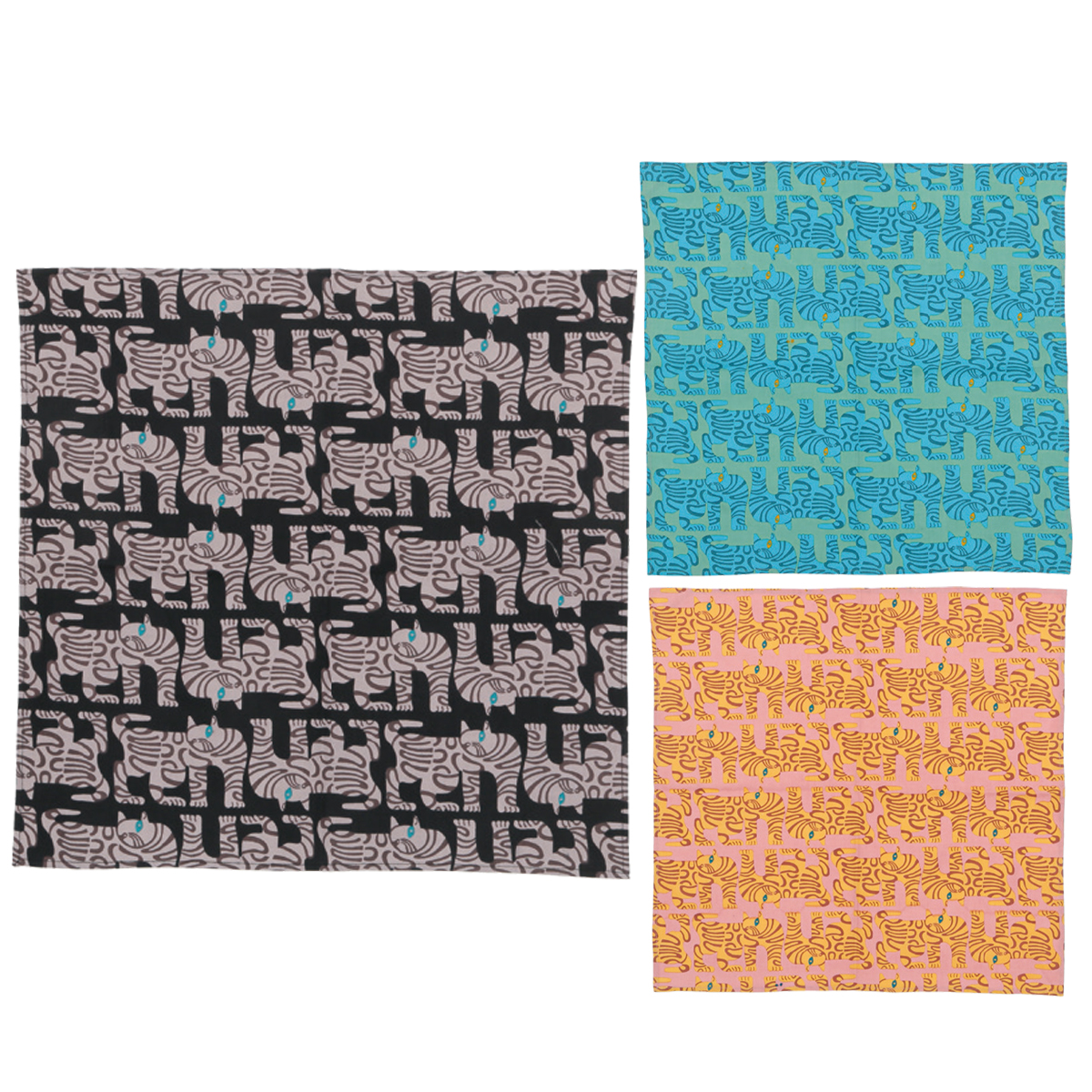 【東京かんかん】CHIZURI ネコプリントハンカチ 綿100%