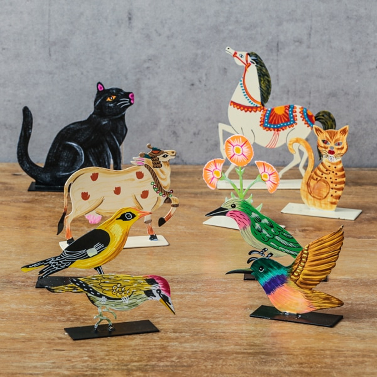 【東京かんかん】手描きアイアンスタンド オブジェ インテリア小物 動物