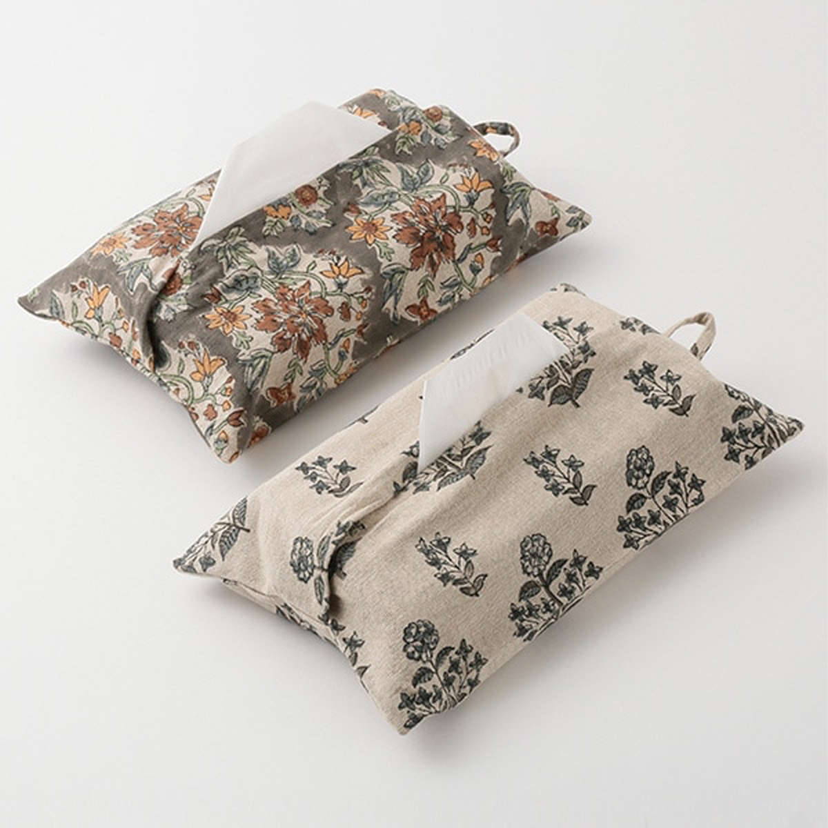 【東京かんかん】シャンブレーブロックプリント ミトン＆ティッシュカバー