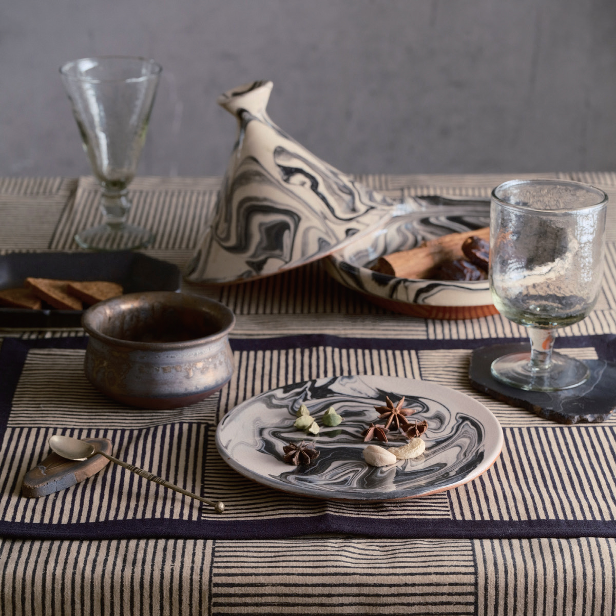 【東京かんかん】ブロックプリント マルチカバー・ランチョンマット・テーブルランナー・エプロン・キッチンクロス