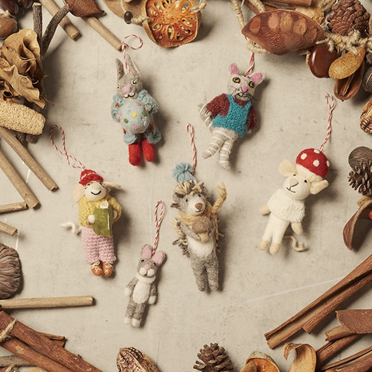 【東京かんかん】フェルトオーナメント クリスマス アニマル 動物 小物