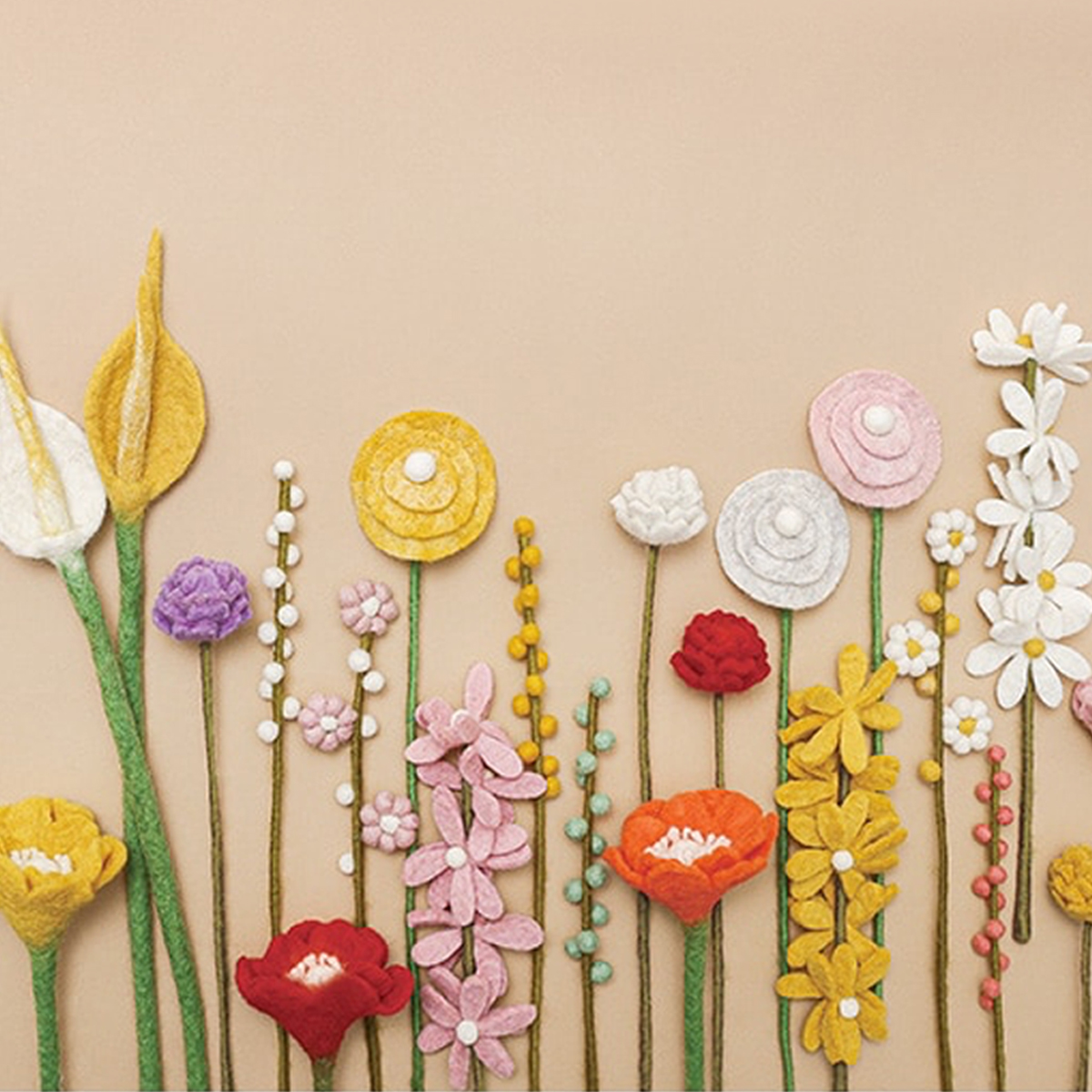 【東京かんかん】フェルトフラワー Vol.1 バラ ヒヤシンス インテリア小物 飾り