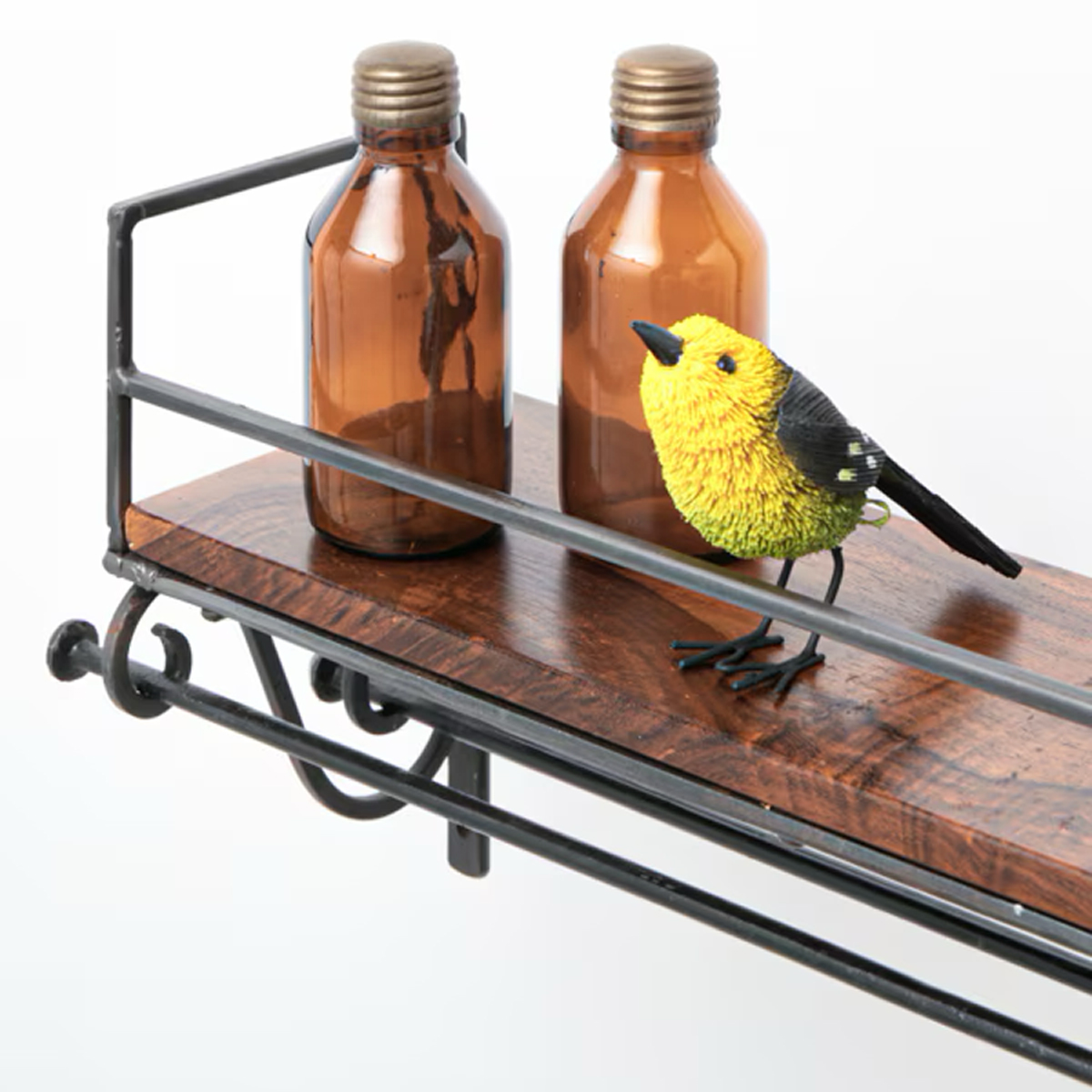 【東京かんかん】ウォールラック 45cm DIY 天然木シーシャムウッド仕様