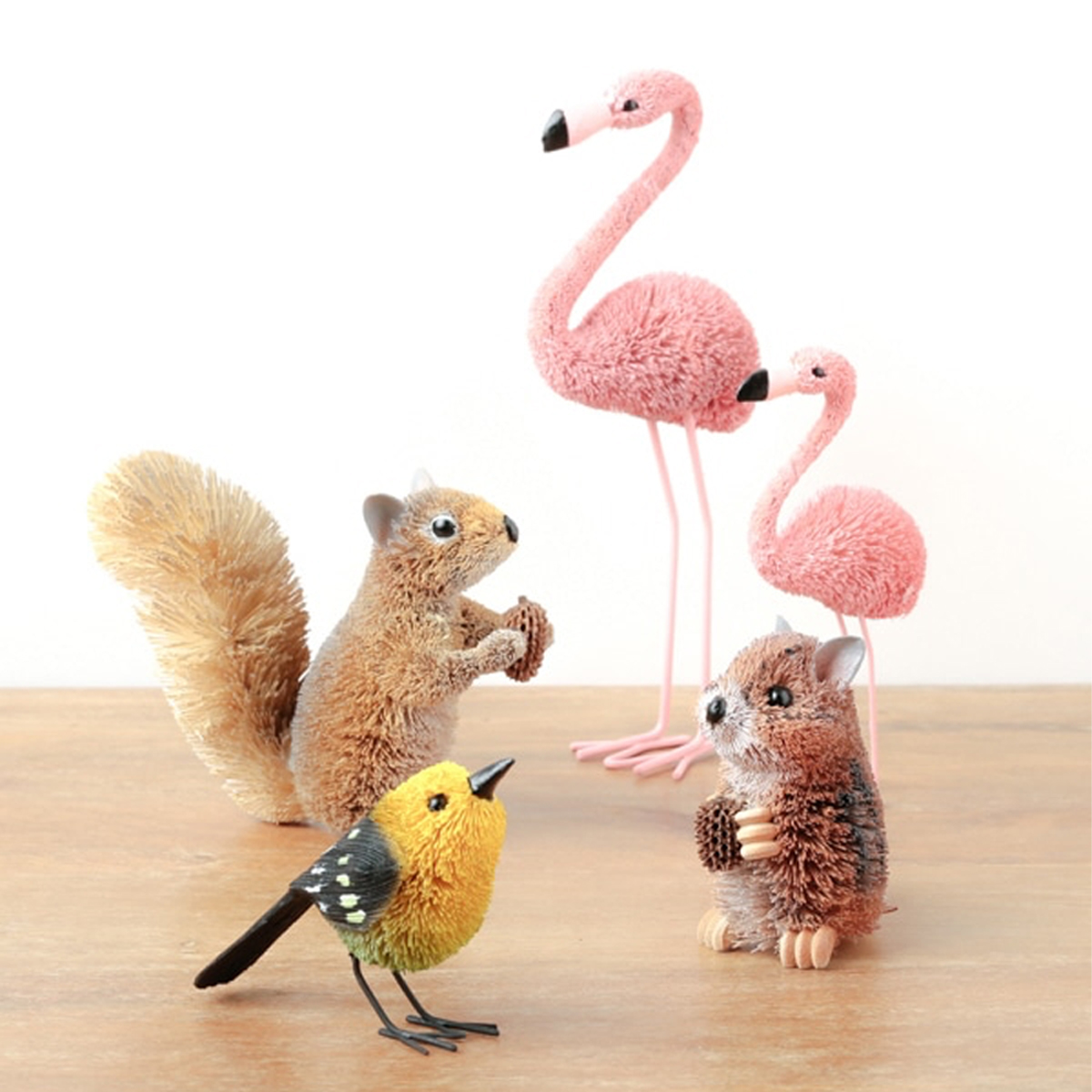 【東京かんかん】たわしアニマル vo.3 オブジェ 置物 動物園 パンダ フラミンゴ