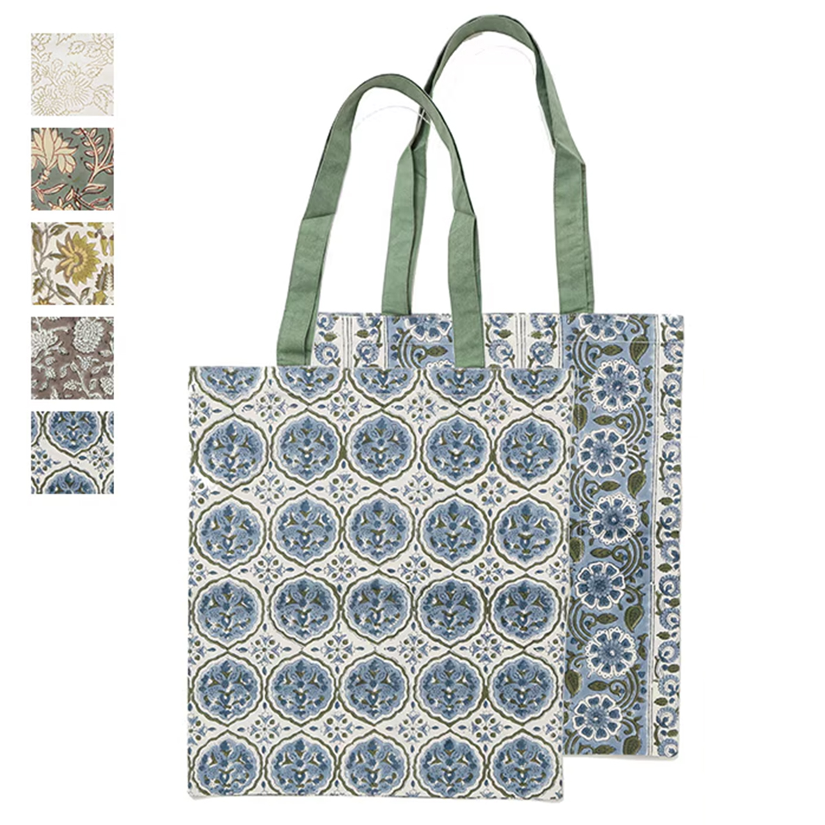 ブロックプリントトートバッグ エコバッグ レディース