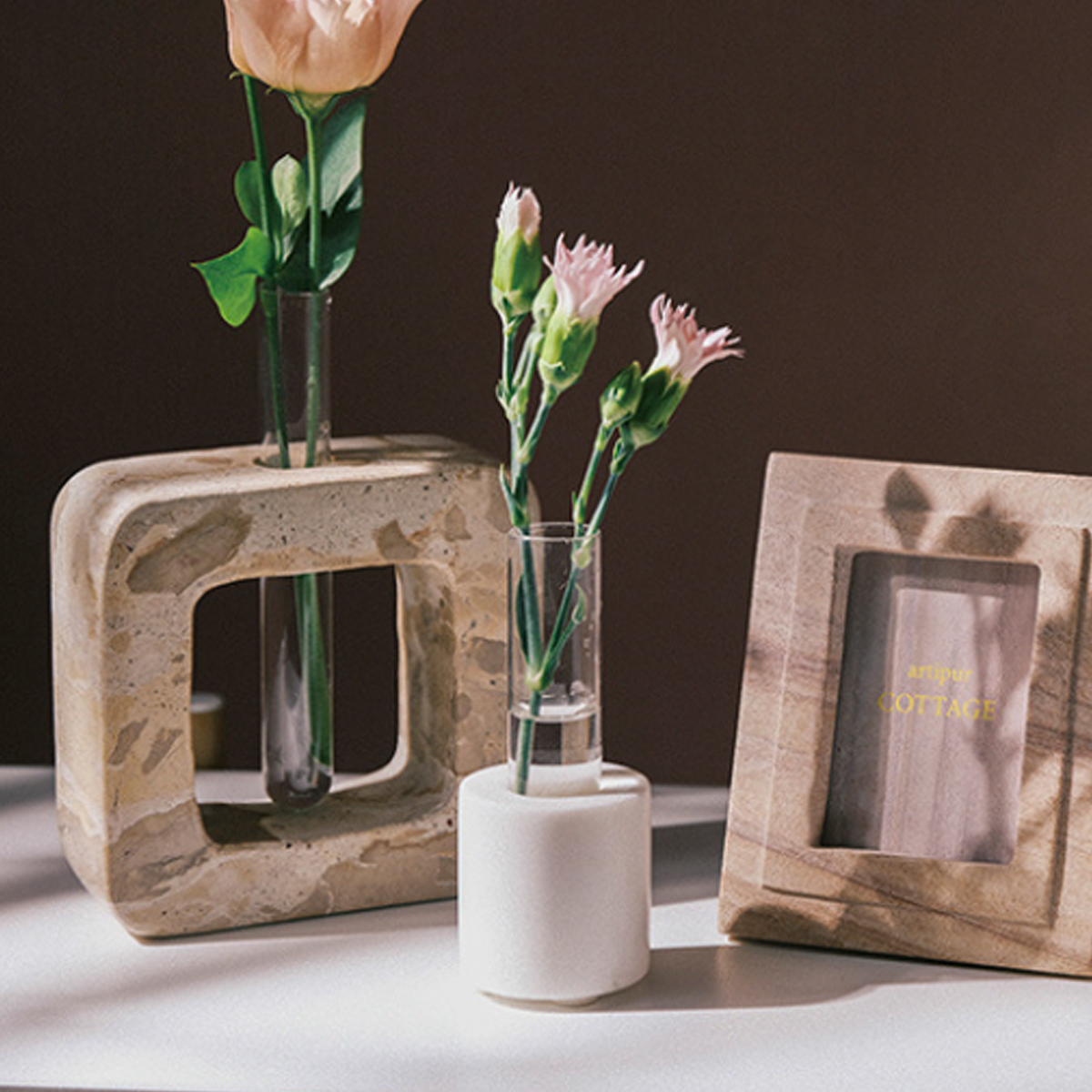 ストーンベース 一輪挿し 花瓶 インテリア雑貨