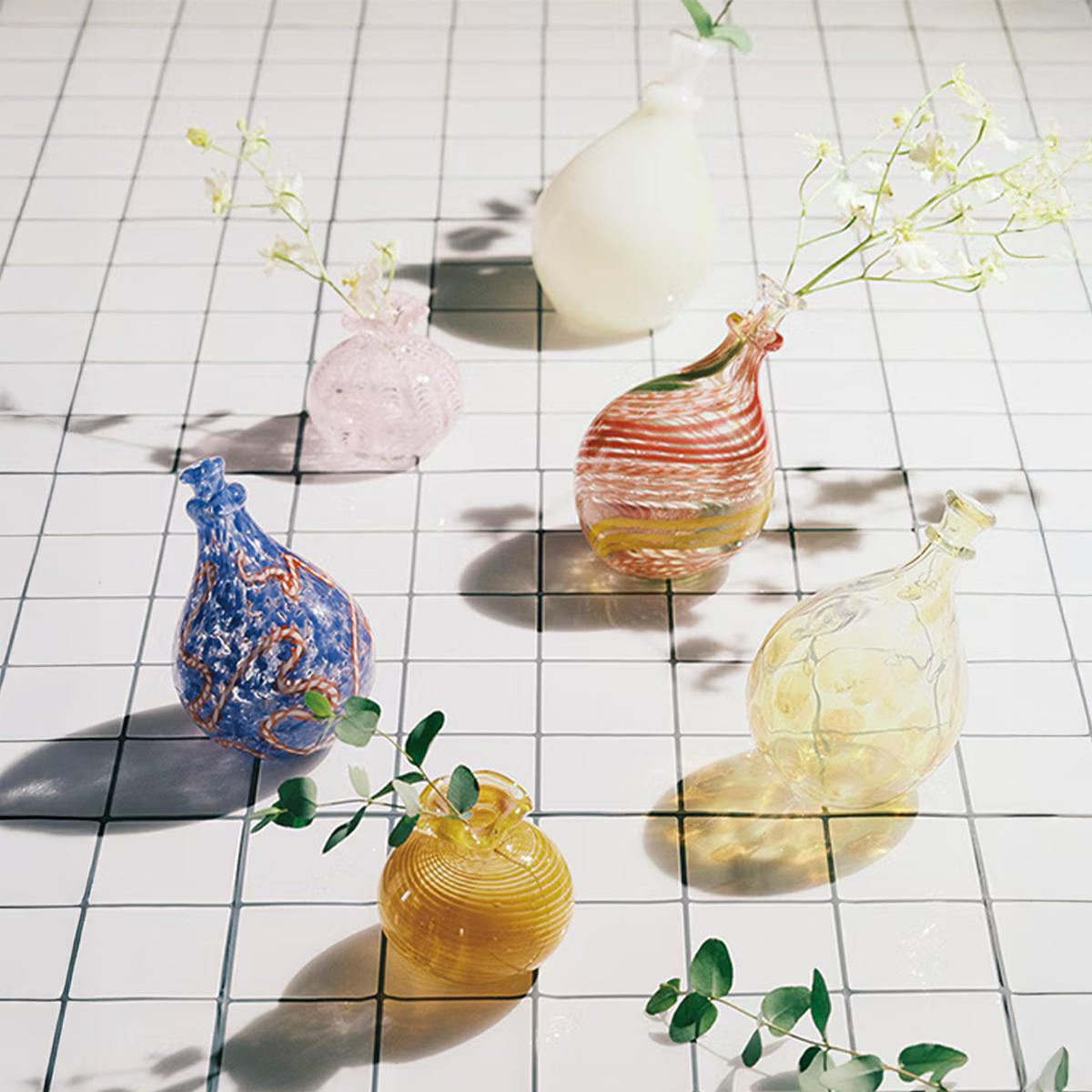 ガラスバルーンベース 花瓶 フラワーベース