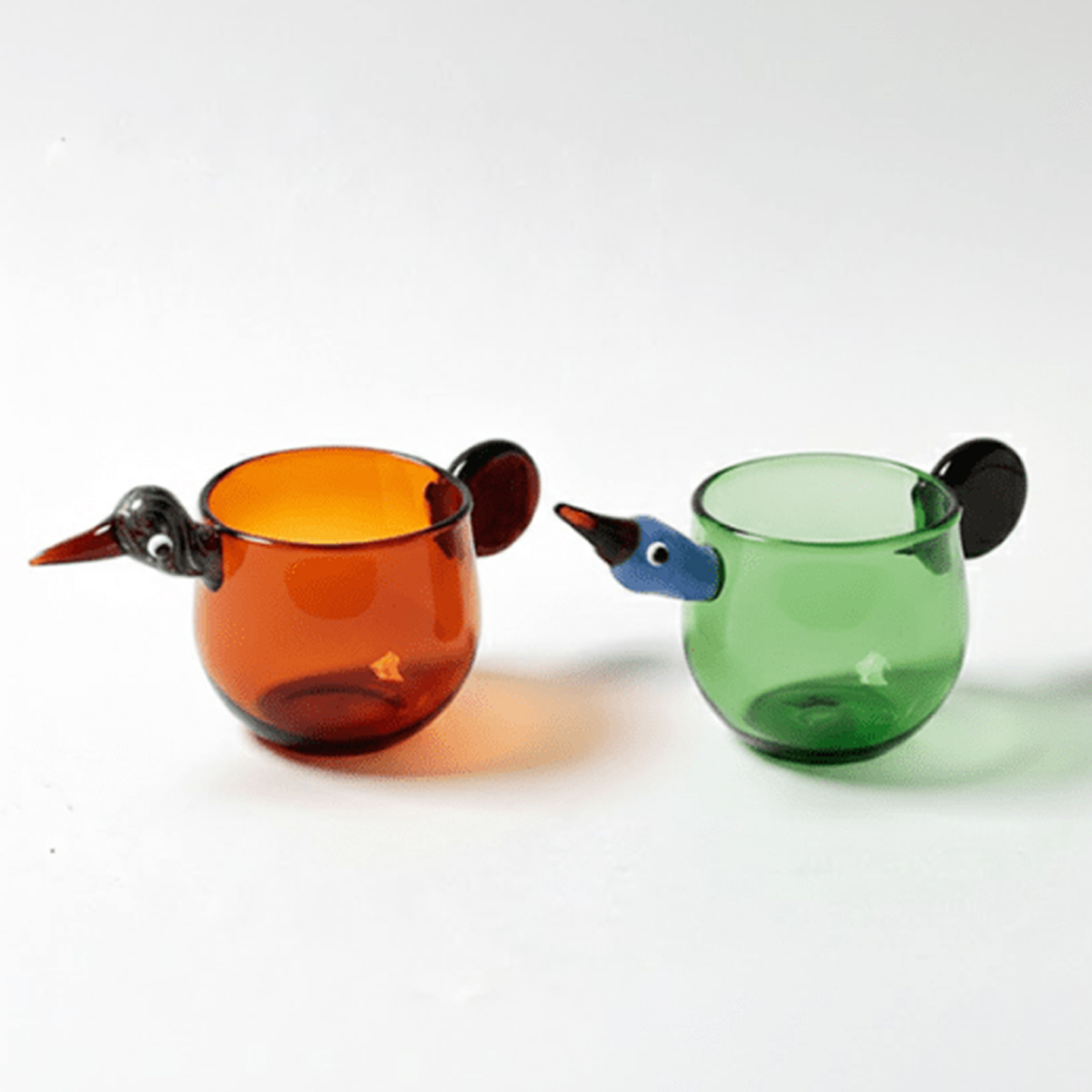 バードグラス ティーカップ ガラス 鳥モチーフ