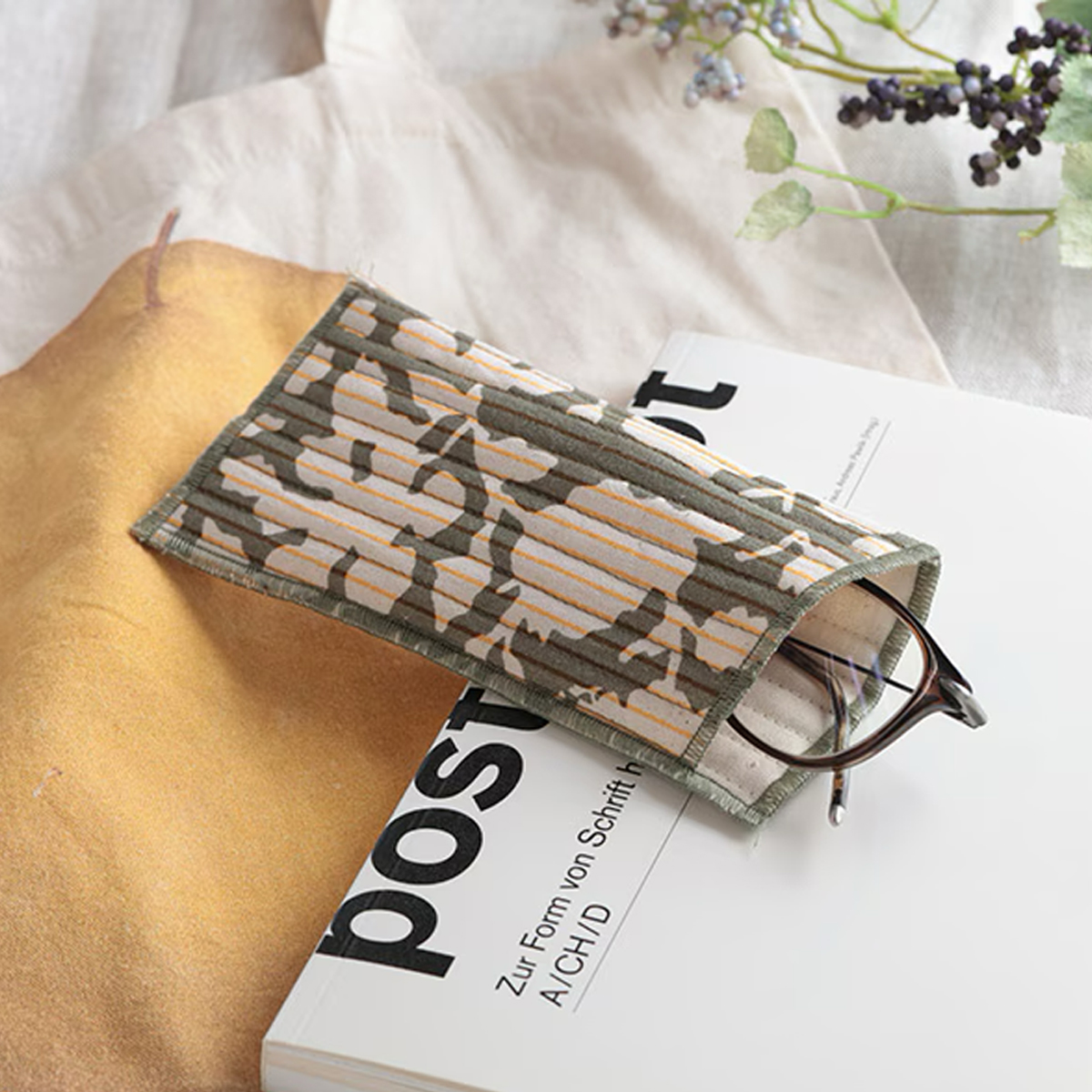 ブロックプリント眼鏡ケース レディース