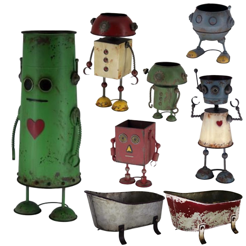 フラワーポット(ロボット) バスタブ 鉢 ガーデニング