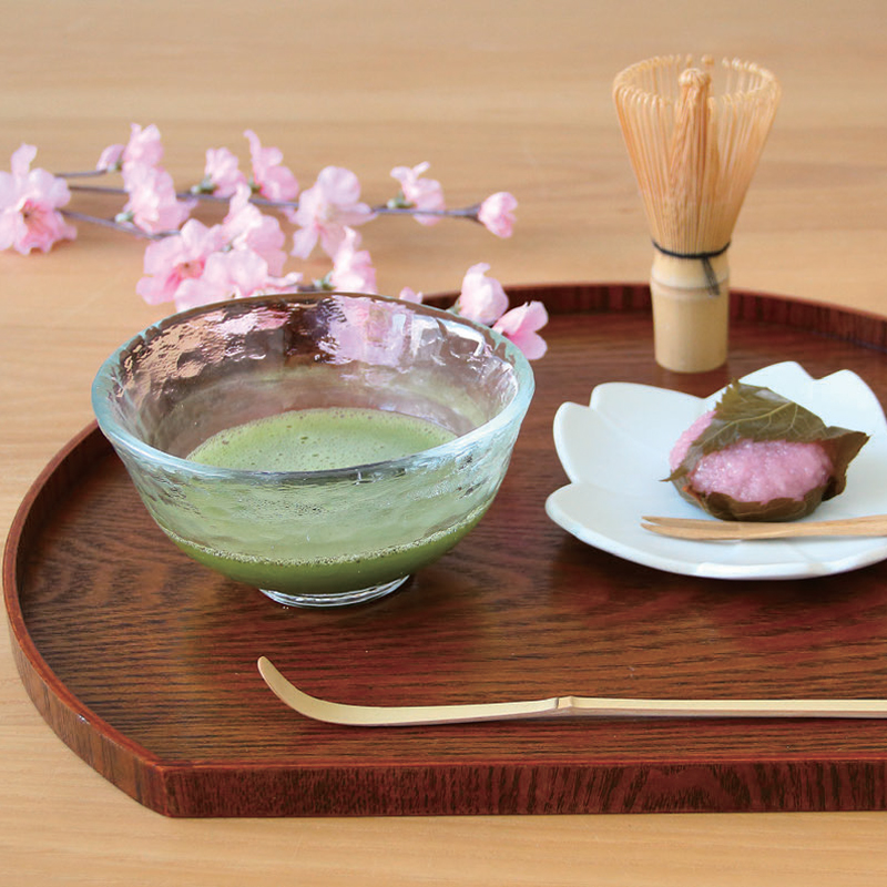 【藍花】江戸硝子 抹茶碗 3点セット 耐熱ガラス