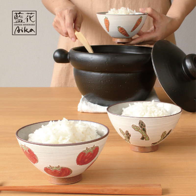 【藍花】野菜飯碗 日本製