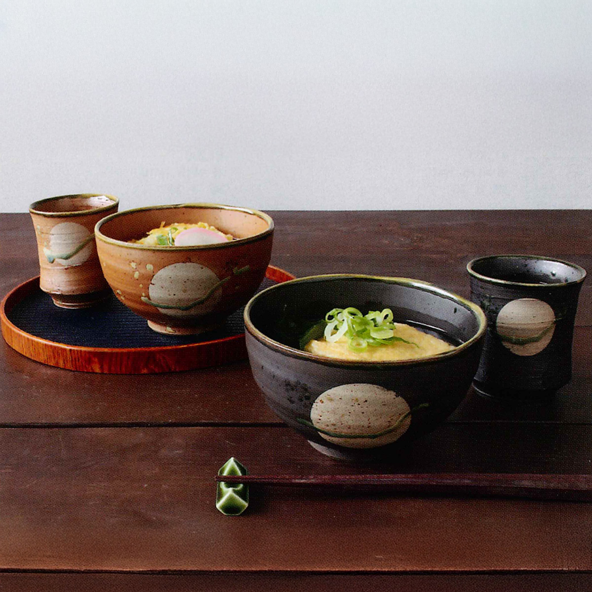 【日本製】月映えシリーズ もちやすカップ・長角皿・多用丼