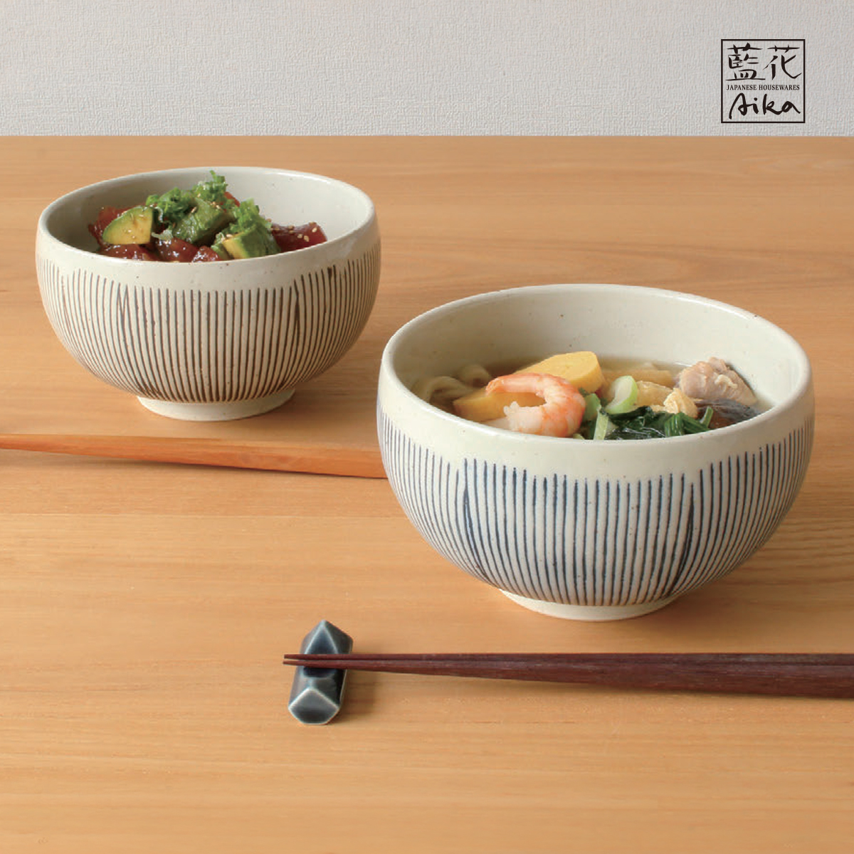 【藍花】撥水十草 たっぷり丼 日本製