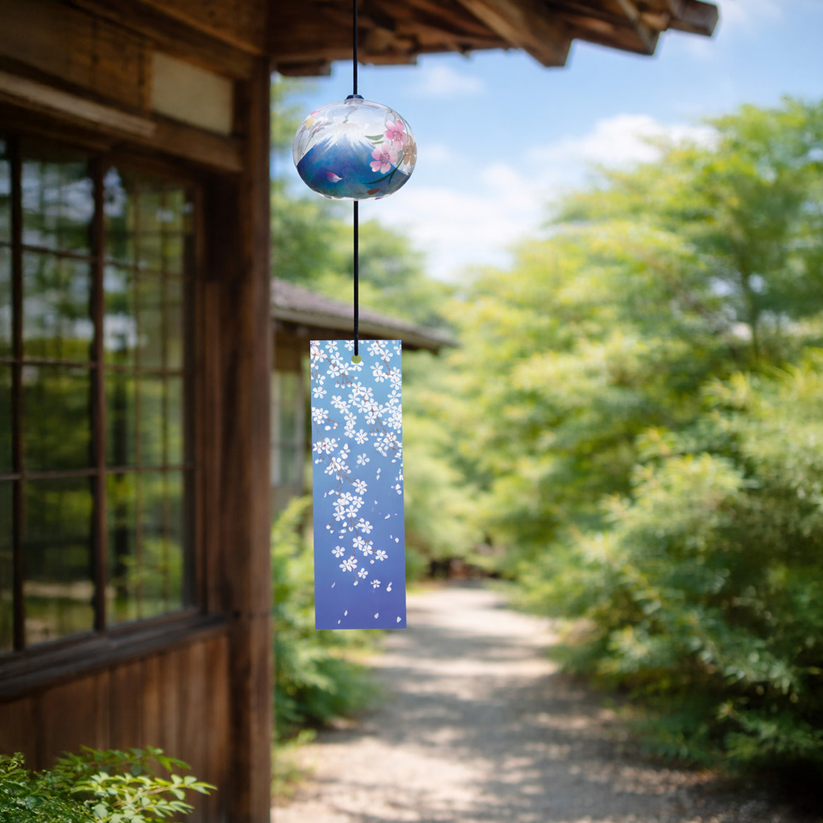 【日本製】喜多方手描き ぎやまん風鈴