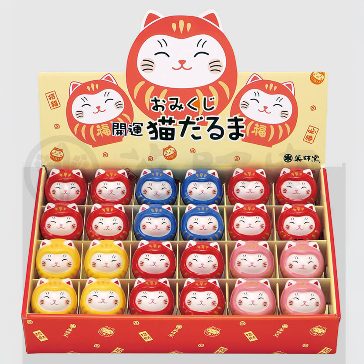 【日本製】彩絵おみくじ開運猫だるま おみくじ 置物 インバウンド お土産