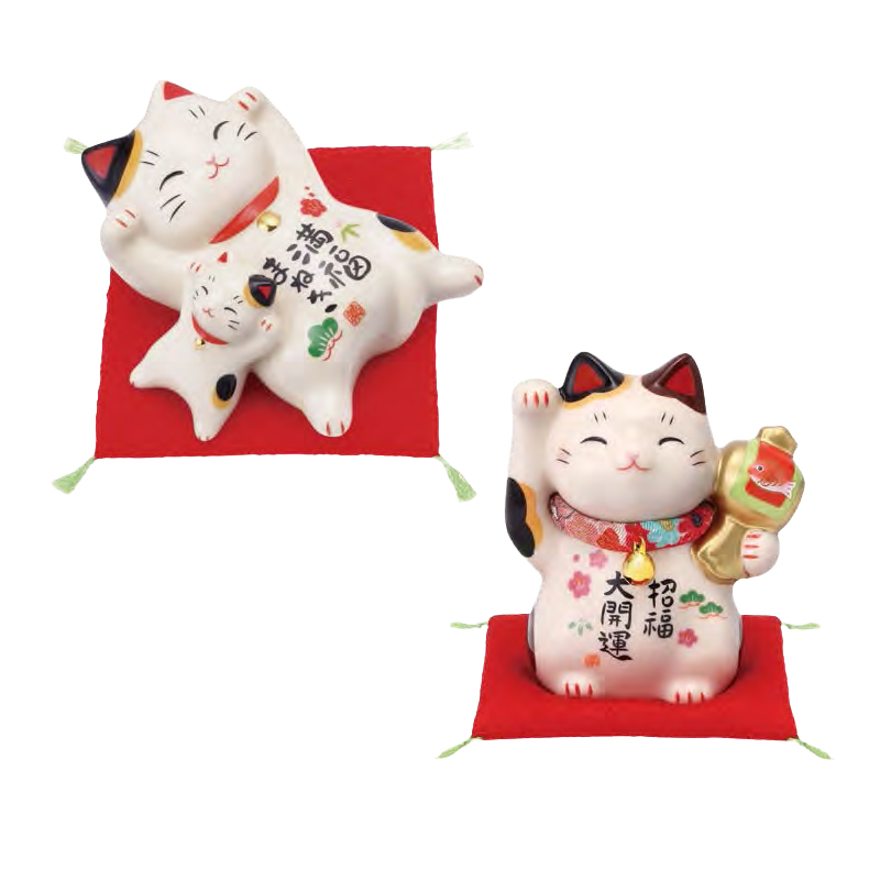 《予約11月末日締切：27年11月上旬発売》招福招き猫 オブジェ 置物 日本のお土産 縁起物