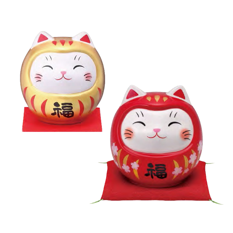《予約11月末日締切：27年11月上旬発売》猫だるま まねき猫 置物 オブジェ 日本のお土産