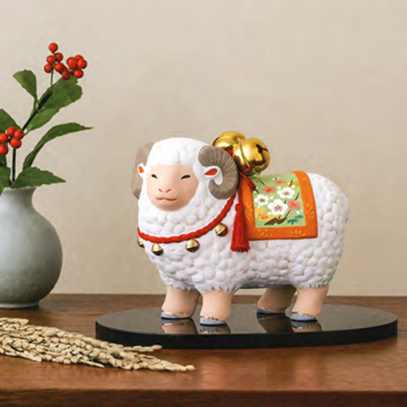 《予約11月末日締切：27年11月上旬発売》錦彩招福未 福鈴飾り・宝祥 縁起物 ひつじ 干支 お正月 日本のお土産