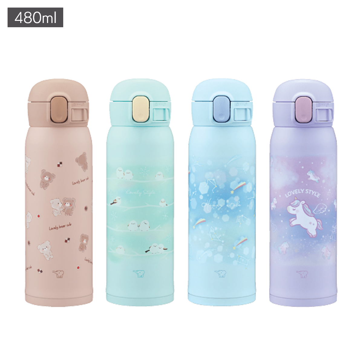 【象印】ステンレスマグ 480ml ワンタッチタイプ キュート 水筒 魔法瓶 保温・保冷 軽量 お手入れ簡単 キッズ 入園・入学